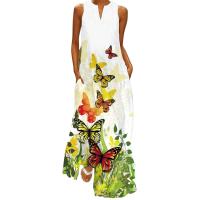 Vestido largo de verano vintage con estampado Moda de verano 2025 para mujer - details 0
