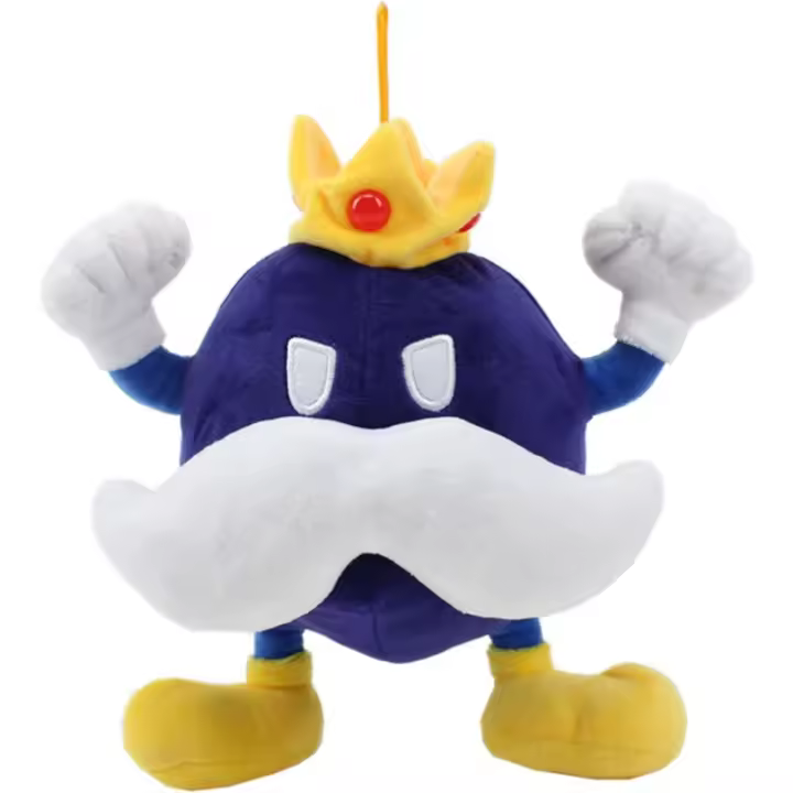 Juguete de peluche King Bob-omb Muñeco de peluche suave de 8 pulgadas - 1
