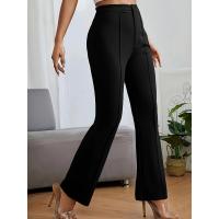 Mujeres elegantes de cintura alta, pantalones de vestir, pantalones lisos de pierna recta para - details 9