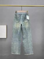 Jeans con Diamantes para Mujer Pantalones Holgados de Cintura Alta con Diamantes de Imitación Azules Ropa de Calle a la Moda - details 9