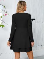 Vestido de Manga Larga para Mujer Primavera Otoño 2025 Color Sólido, Estilo Suelto Vintage XL - details 17