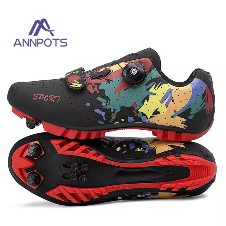 Zapatillas De Ciclismo Para Hombre, Zapatos Deportivos De Carbono Para Bicicleta De Velocidad, Tacos Planos De Carreras De Montaña Para Mujer, Calzado De Ciclismo De Carretera MTB - 1