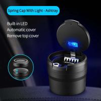 Limpieza de monedas de basura de coche, Cenicero, taza de lámpara LED, soporte de Cenicero de coche desmontable portátil, interior - details 0