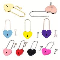 Candado de amor romántico de árbol de los deseos, candado de corazón único colorido portátil, caja de tarjeta de bloqueo de amor de Metal rojo bonito - details 1