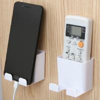 Caja de almacenamiento montada en la pared, organizador de Control remoto, soporte para enchufe de teléfono móvil, contenedor de carga colgante - details 2