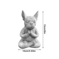 Estatua de Resina de Yoga Pose Escultura de Bulldog Francés para Jardín - details 0