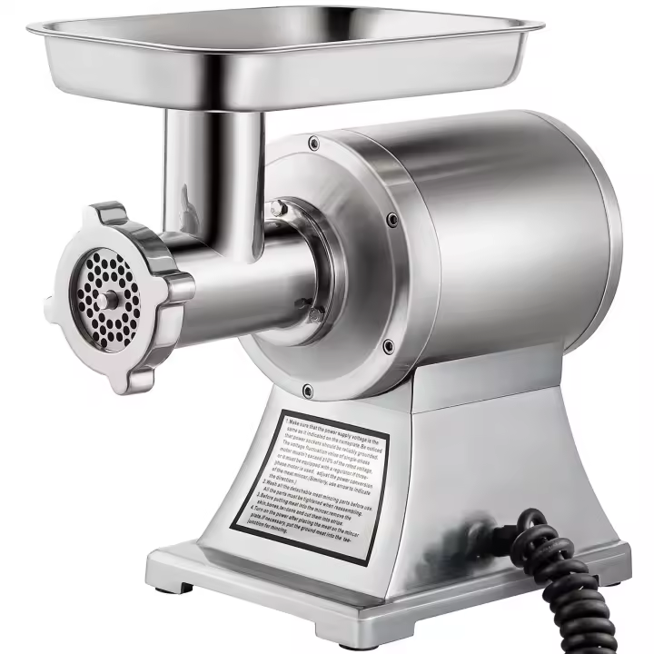 SucceBuy Picadora de carne eléctrica comercial, 1100 W, 1,5 HP, 220 RPM, acero inoxidable, picadora de carne y embutidora de salchichas - 1