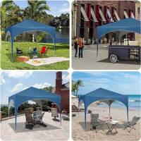 Gazebo Party Tent Gazebo emergente impermeable, protección solar, tela Oxford y estructura de metal 3x3m azul - details 4