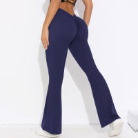Hamidou-pantalones acampanados de Yoga para mujer, Leggings para Fitness, pantalones de cintura alta para levantar el trasero, pantalones de secado rápido para ciclismo y Fitness - details 29