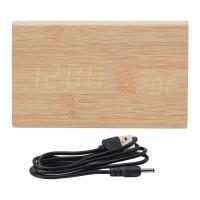 Reloj electrónico Triangular LED de madera, despertador Digital de temperatura y humedad, USB/AAA, Decoración de mesa de dormitorio - details 30