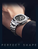 Reloj de hombre resistente al agua de cuarzo con calendario luminoso y correa de acero inoxidable - details 28