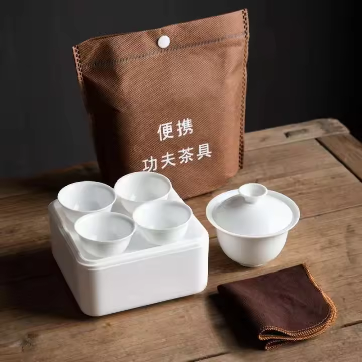 Kung Fu viaje portátil turismo al aire libre hacer Camping pequeño conjunto cubierta tazón taza de té regalo - 1