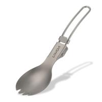 Vajilla plegable de titanio pulido mediano Lixada Spork, utilizada para cenas al aire libre, VIES, camping, mochilas - details 20