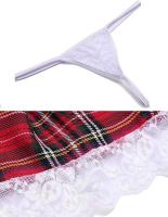 Conjunto de corte bajo, disfraz de Cosplay Sexy, marca genérica escocesa de dos piezas - details 1