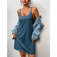 Camisón de Estilo Primavera-Verano para Mujeres en Casa Doble Uso de Seda y Lácteo Bolsillos - details 6