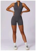 Monos deportivos sin mangas V Back Scrunch Traje de yoga de una pieza con cremallera - details 12