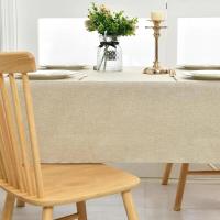Mantel rectangular de lino sintético en gris caqui para bodas y fiestas navideñas, decoración de banquetes, moderno - details 7