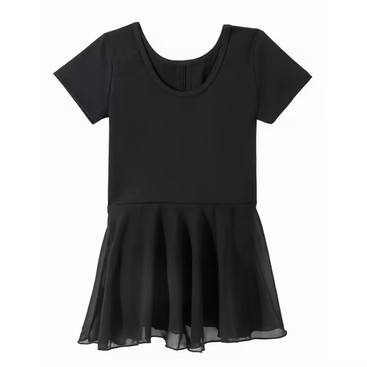 Vestido de Ballet elegante, falda de manga corta a la moda, clásico, negro - 1