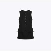 Mini vestido informal para mujer, cinturón ajustado, primavera verano, cuello redondo, Top sin mangas, falda por encima de la rodilla, conjuntos de mujer Vintage falso de dos piezas - details 8