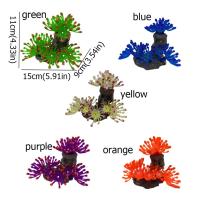 Hierba de agua simulación Coral fluorescente Lifeike luminoso Artificial Coral bajo el agua suave TPR Coral brillante para pecera - details 0