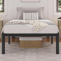 Bastidor de Cama Metálico Listones de Acero Espacio de Almacenamiento Bajo la Cama Fácil Montaje Cama Individual 90 x 190 x 36.5 cm Negro - details 0