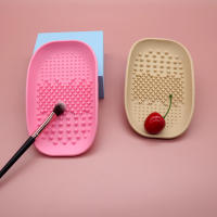 Almohadilla de limpieza de silicona mango con esquinas redondeadas placa de limpieza jabón de silicona caja de asfalto almohadilla de limpieza herramientas de maquillaje belleza limpieza - details 1