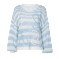 Suéter a rayas para mujer, Jersey holgado con cuello redondo - details 5