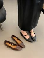 Zapatos Mary Jane negros de tacón grueso, zapatos de mujer, nuevos, sencillos y versátiles, con puntera ligera, correa metálica de una palabra, zapatos individuales. - details 19