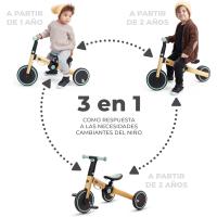 Triciclo 3 en 1, Minibicicleta, sin Pedales, Bicicleta bebé, para niños, Minitriciclo de Equilibrio, Plegable, Asiento Ajustable, 12 meses - 5 años, 25 kg, Amarillo y Azul - details 2