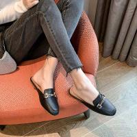 Novedad de verano, zapatos M ü ller con hebilla de metal a la moda, zapatillas planas para mujer y sandalias de cuero con punta abierta - details 3