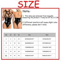 Lencería sexy para mujer, ropa interior de malla de cuero con cremallera, lencería erótica sensual, disfraces exóticos de látex para mujer - details 0