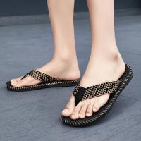 Chanclas Ligeras de Goma para Hombres Zapatillas Tejidas a la Moda Sandalias Informales para Exteriores Zapatos de Playa Antideslizantes Transpirables Novedad de Verano - details 1