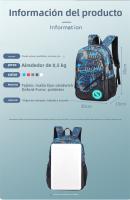 Mochila informal para niños, mochila escolar para estudiantes de secundaria, mochila de graffiti de tela Oxford con carga USB de tres piezas - details 6