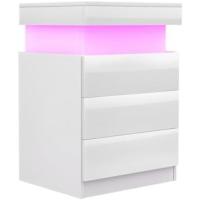 Mesita de Noche Inteligente con 3 Cajones, Mesita de Noche para Dormitorio, Mesas Auxiliares de Madera Estilo Moderno para Sala de Estar 45 x 40 x 67 cm - details 35