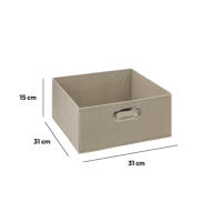 Caja de almacenamiento de tela - Cesta organizadora plegable - Beis- 5 FIVE - Varios Tamaños - details 5