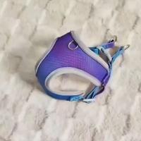 Chaleco con arnés para perro de Color degradado, transpirable con correa reflectante, correa para perro en el pecho y en la espalda, correa ajustable Universal para caminar para perros - details 8