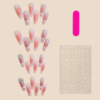 Uñas largas con diamantes de imitación Arte cuadrado de cobertura total para manicura y belleza - details 4