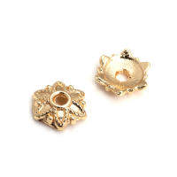 50 Uds. De cuentas redondas de latón de Color dorado de 18K, tapas de hojas de árbol y flores, suministros para hacer cuentas de joyería, accesorios Diy - details 23