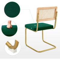 Pack de 2 Comedor Tapizadas, Sillas de Cocina Modernas con Patas de Metal, Gran Estabilidad y Capacidad de Carga, Blanco, Ratán, Vellón, Espuma - details 34