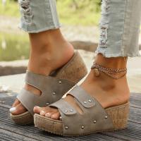 zapatos de zapatilla de tacón de cuña de verano para mujer - details 1