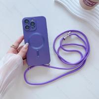 Funda con correa de cordón ajustable con revestimiento magnético de lujo para iPhone 15, 13, 12, 11, 14 Pro Max Plus, banda para el cuello con cuerda de nailon con carga inalámbrica - details 10