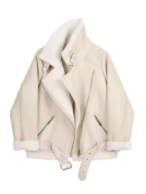 Abrigos de invierno para mujer, piel sintética gruesa, piel de oveja, chaquetas de piel, abrigos bomber - 1
