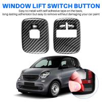 Interruptor de elevación de ventana de fibra de carbono para coche, 2 piezas, cubierta de botón, pegatina embellecedora para Benz Smart 453 Fortwo Forfour 2015 + Accesorios - details 7