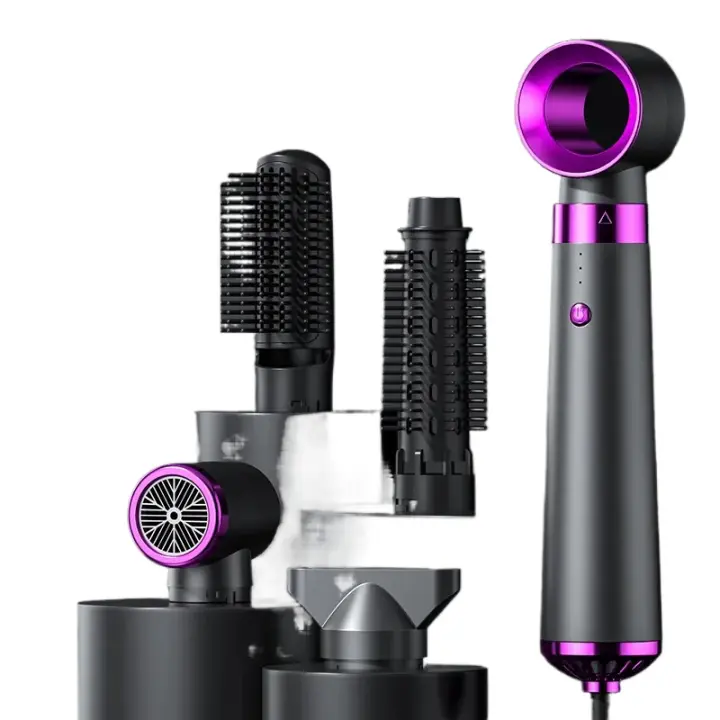 Secador de pelo 5 en 1 multifuncional Peine de aire caliente, rizador automático, peine de pelo liso, secador de pelo, herramienta de estilo de salón, secado rápido - 1