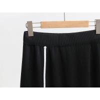 Conjunto de dos piezas para mujer, top de punto de manga corta holgado con cuello redondo abstracto simple de verano y falda recta a la cintura. - details 18