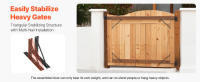 SucceBuy Kit de soporte de esquina para puerta, herrajes para marco de puerta antiflacidez, cerradura de pestillo y cuerda para cobertizo, corral, entrada de vehículos, puertas estables, hierro, negro - details 1