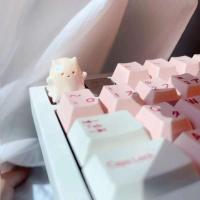 Cat Keycaps Custom Original  Resin Keycap Cute Pink Purple Point Key Cap for wooting crush80 Rainy75 Accessories - details 3