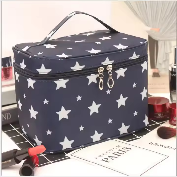 Bolsa de Maquillaje Impermeable Portátil Organizador de Baño de Gran Capacidad con Cierre de Crema - 1