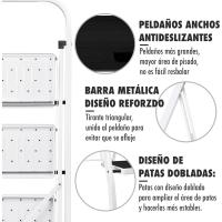 peldaños con Estructura de Acero |   Taburete Multifuncional con Superficie Antideslizante y Base Estable |   Ligera, portátil y Segura para hogar, Oficina y tareas domésticas - details 6
