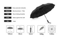 Paraguas automático plegable para hombres y mujeres, Fuerte, a prueba de viento, lluvia, 12 unidades - details 1